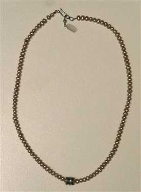Ruby Ann Tobar - Blanco New Orleans - Baroque Pearl Necklace with Sterling Silver Enhancer - Original Silver Tag on Clasp - Necklace Measures 17