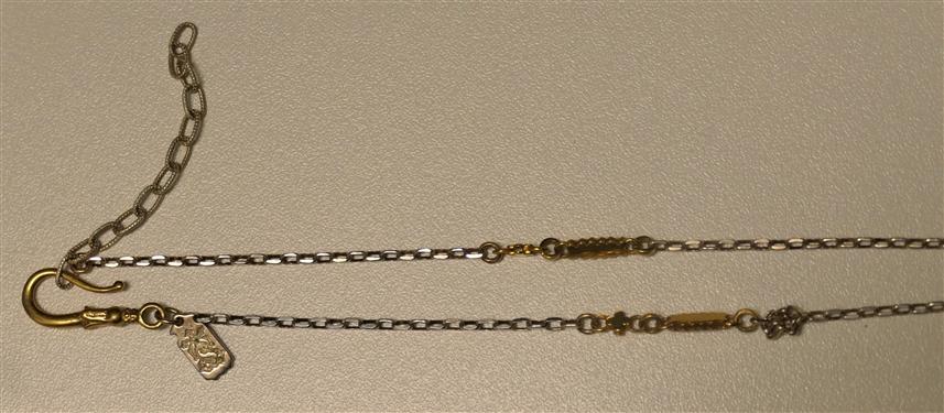 Sennod Sterling Silver  Two Tone Vignette Necklace with Pendant - Sennod - Made in New Orleans - Necklace Measures 20 Long