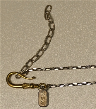 Sennod Sterling Silver  Two Tone Vignette Necklace with Pendant - Sennod - Made in New Orleans - Necklace Measures 20 Long