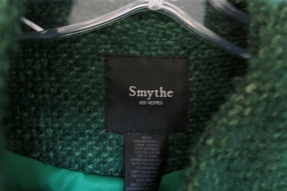 Smythe Green Tweed Jacket with Tan Buttons - Size 8 (One Button Needs to Be Attached) and Premise Gray Tweed Jacket - Size Small 