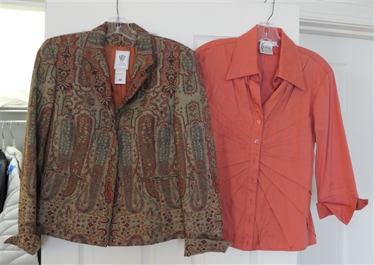 Paule Vasseur Lorry Jacket - Size 38 and Finley Coordinating Blouse Size Small 