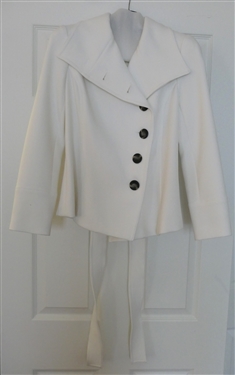 Iris Setlakwe Size 4 White Belted Jacket - Excellent Condition 