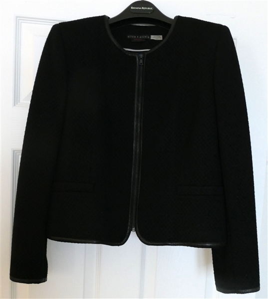 Alice and Olivia "Employed" Zip Up Jacket - Size Medium 