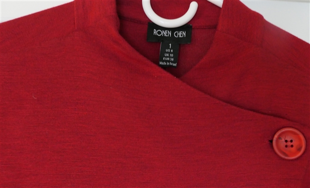 J. McLaughlin Black Dress Size Small and Ronen Chen Red Sweater Jacket Size 1 