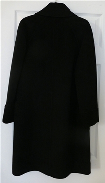 Kinross Cashmere Beautiful Black Cashmere Long Wrap Coat - Size Extra Small 