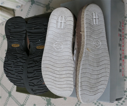 Mobils Ergonomic Putty Colored Sandals and Keen Coffee Colored Shoes - Size 7 - Both with Original Boxes