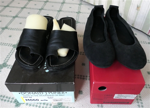 Arche Laius Black Suede Flats Like New in Original Box - Size 6.5 and Donald J. Pliner Flat Sandals in Original Box Size 6 