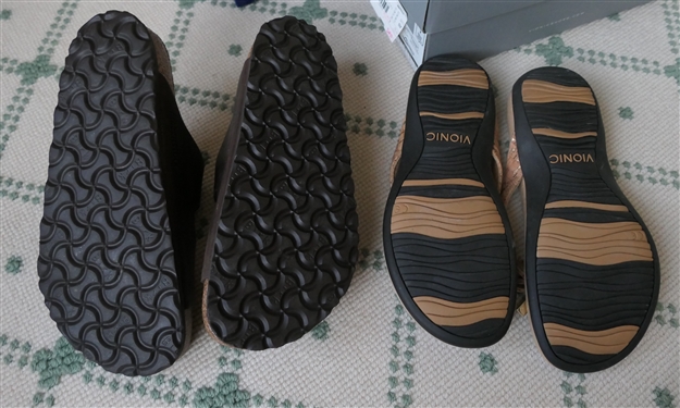 Vionic Tan Cork Flip Flops - Size 6 Like New in Original Box and Birkenstock Arizona Sandals Size 36 Like New In Original Box 