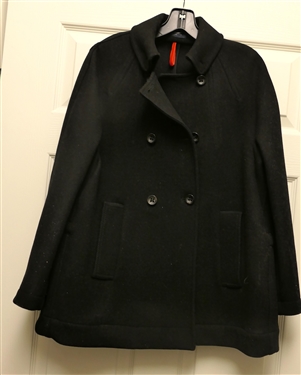 Piazza Sempione Made in Italy Black Wool Pea Coat - Size Small 