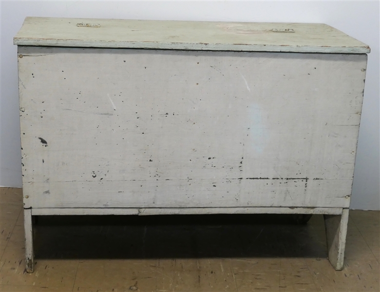 Country Primitive Green Painted Feed Chest - Divided Interior  -Boot Jack Ends - Chest Measures 27 1/2" Tall 37 1/2" by 18"