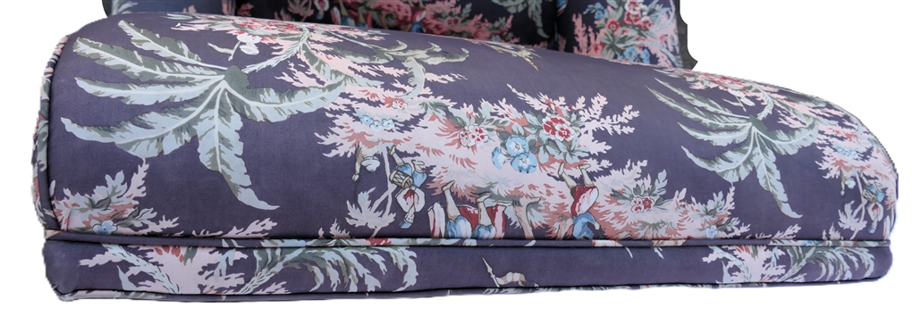 Mid Century Club Chair with Oriental Camel and Elephant Upholstery - Down Filled Seat - Chair Measures 31 Tall 29 by 31 