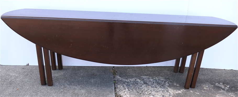 Nice Mahogany Drop Side Gate Leg Wake Table - Oak Secondary Wood - Chamfered / Beaded Legs - Table Measures 29 1/2 Tall 91Long by 18 Closed  - Leaves Are17