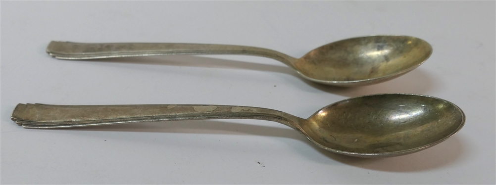 2 1913 Dutch Sterling Silver Spoons - Hallmarked VK with Lion and D Date Mark - Van Kempen - Spoons Measure 8 1/8 Long - Weigh 135.6