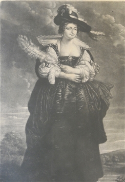 Reuben''s 2d Wife Helena Fourment - 18th Century  Mezzotint - From the Original at Houghton Hall in the Collection of the Earl of Oxford - Print made by James McArdell - 54 in Lower Right Corner...
