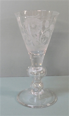 Beautiful Large Etched Friendship Cup /Goblet  - Reviresco Etched in Body with Trees and Beautiful Flowers -Reviresco is a Latin word that means to grow strong again or to flourish again -...