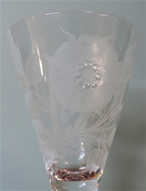 Beautiful Large Etched Friendship Cup /Goblet  - Reviresco Etched in Body with Trees and Beautiful Flowers -Reviresco is a Latin word that means to grow strong again or to flourish again -...