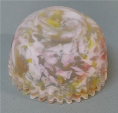 Handmade Spatter Glass Bowl -Fluted Trim- Bowl Measures 3 Tall 5 Across