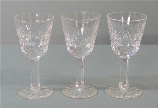 3 Waterford Crystal Lismore Cordials - Each Measures 3 1/2 Tall 