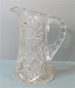 Nice Cut Glass Pitcher - Measures 9 tall