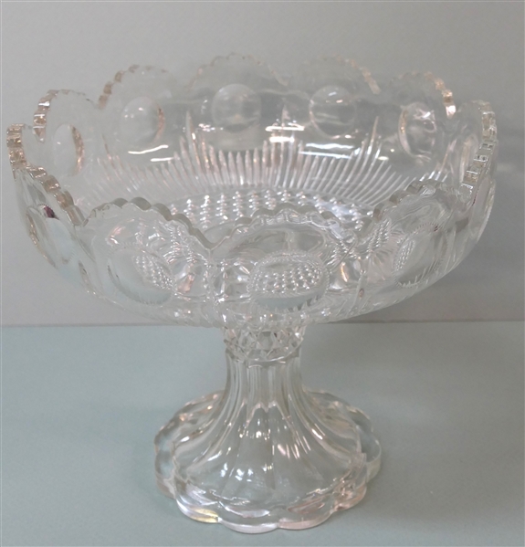 Large EAPG Bullseye Glass Compote - Measures 9" Tall 9 1/4" Across