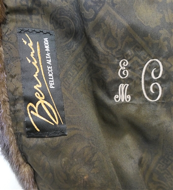 Kriegsman Furs - Greensboro, NC - Long Brown Mink Coat with Bell Sleeves - Bernini Fur - Monogrammed Lining - Size XL 
