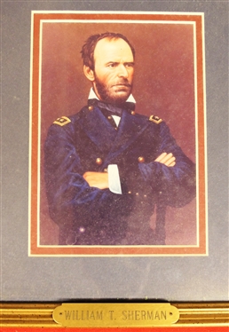 3 Attractively Framed and Matted Prints of Civil War Generals - Wade Hampton, Joseph E. Johnston, and William T. Sherman, By Artist Noel - Each with Brass Tag - Frames Measure 11 by 9 