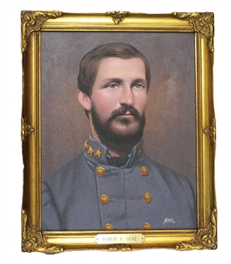 Original Oil on Canvas Painting of Civil War General Robert F. Hoke  Signed by Artist Noel in Gold Frame with Brass Name Tag - Canvas Measures 14 by 11 - Noel Y. Pantig, Filipino Artist