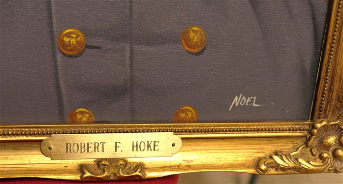 Original Oil on Canvas Painting of Civil War General Robert F. Hoke  Signed by Artist Noel in Gold Frame with Brass Name Tag - Canvas Measures 14 by 11 - Noel Y. Pantig, Filipino Artist