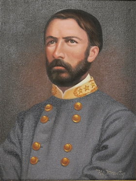 Original Oil on Canvas Painting of Civil War General Daniel H. Hill Signed by Artist N.Y. Pantig in Gold Frame with Brass Name Tag - Canvas Measures 14 by 11 - Noel Y. Pantig, Filipino Artist