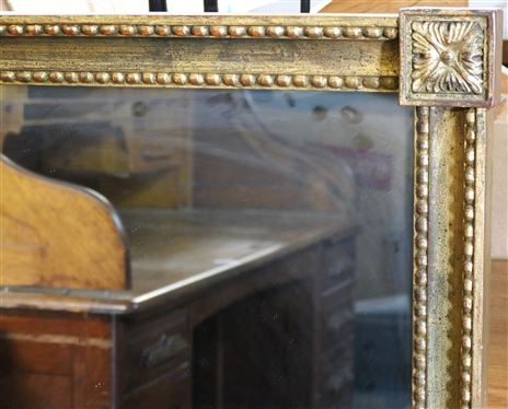 Large Gold Framed Mirror with Pretty Floral Details at Corners - Mirror Measures  47 By 35 