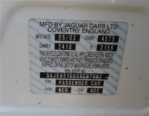 2003 Jaguar X Type - 2.5 Liter - 4 Door Sedan 