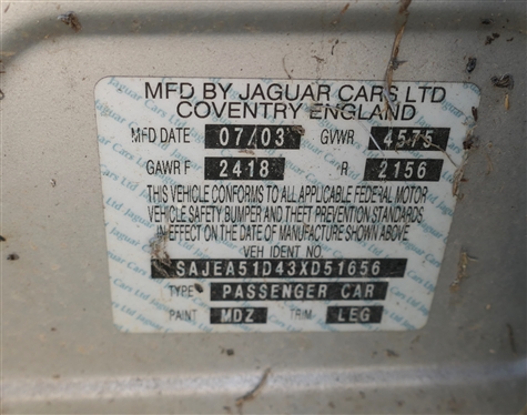2003 Jaguar Sedan - Front End Damage 