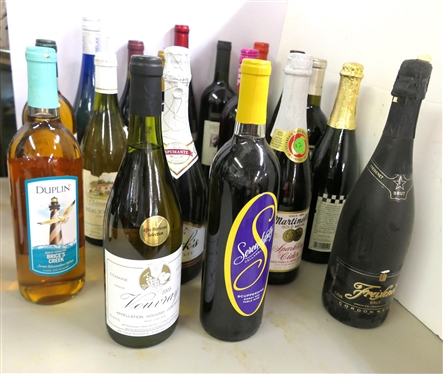 18 Bottles of Assorted Wines and Sparkling Cider - Red, White, Dessert, Etc. - From an Estate - Storage Conditions and Wine Drinkability Unknown. 