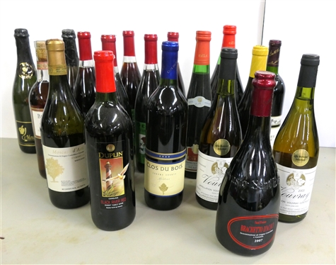 18 Bottles of Assorted Wines and Sparkling Cider - Red, White, Dessert, Etc. - From an Estate - Storage Conditions and Wine Drinkability Unknown. 