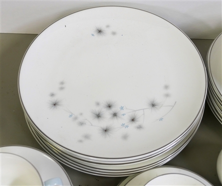 40 Pieces of Royal Doulton Thistledown China - Dinner Plates, Luncheon Plates, Dessert Plates, Cup & Saucer Sets, and Creamer - Plus Sugar Lid 