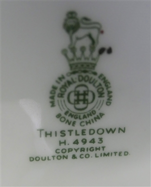 40 Pieces of Royal Doulton Thistledown China - Dinner Plates, Luncheon Plates, Dessert Plates, Cup & Saucer Sets, and Creamer - Plus Sugar Lid 