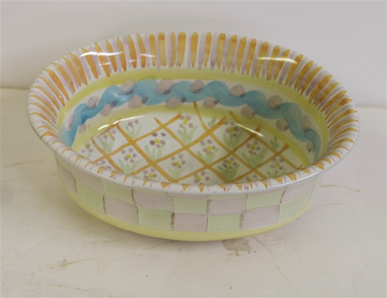 Mackenzie Childs "Summer Frock" Oval Bowl - Measures 2 3/4" Tall 7" by 5"  Dated 1991