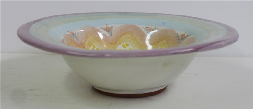 Mackenzie Childs Brittany Flat Cereal / Breakfast Bowl - Measures 8 1/2 Across - Dated 1990