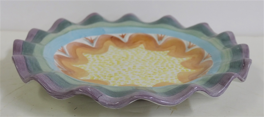 Mackenzie Childs Brittany Fluted Dinner Plate - Measures 10 7/8 Across - Dated 1992