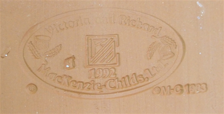 Mackenzie Childs Myrtle Fluted Dinner Plate - Measures 11 Across - Dated 1992