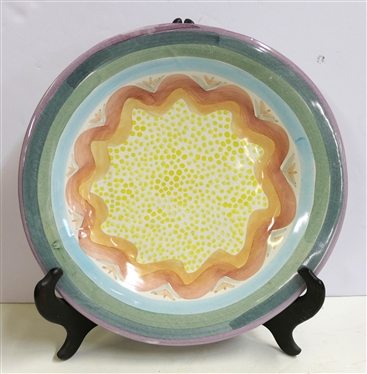 Mackenzie Childs Brittany Flat Dinner Plate - Measures 11 1/4 Across - Dated 1993