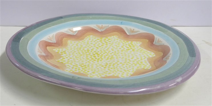 Mackenzie Childs Brittany Flat Dinner Plate - Measures 11 1/4 Across - Dated 1993