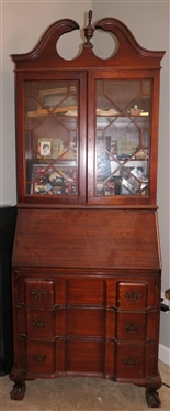 Mahogany Secretary - Broken Arch Pediment 