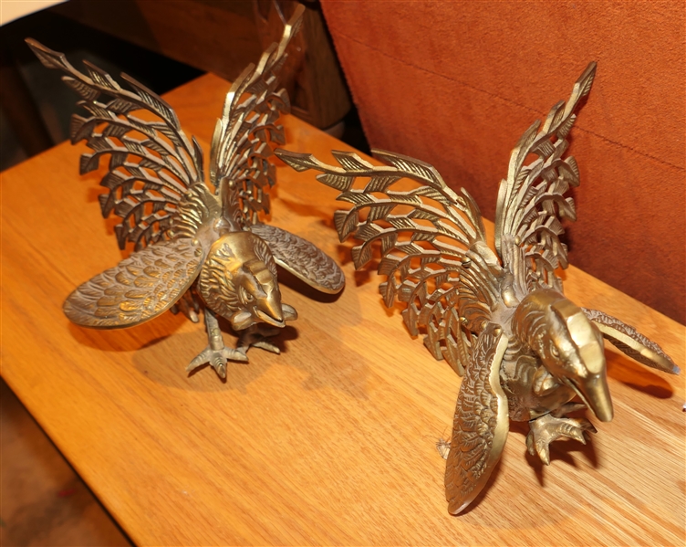 Brass Fighting Roosters