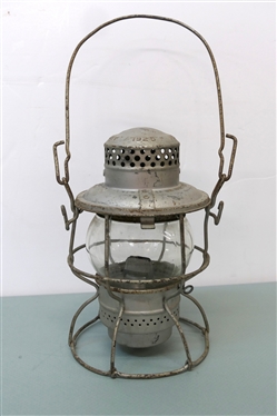 Armspear Mfg. Co. New York 1925 Railroad Lantern - Seaboard Air Line Rail Road - Clear Globe - Armspear 400 Burner - Lantern Measures 9 1/2 Tall 
