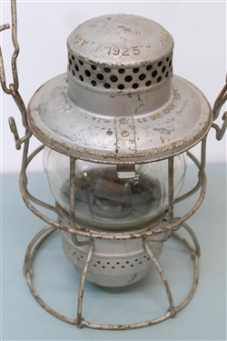 Armspear Mfg. Co. New York 1925 Railroad Lantern - Seaboard Air Line Rail Road - Clear Globe - Armspear 400 Burner - Lantern Measures 9 1/2 Tall 