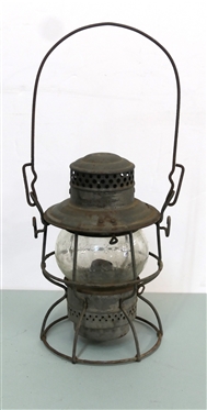The Adams & Westlake Co. C&O (Chesapeake & Ohio) Railroad Lantern - Acid Etched C&O Globe Embossed Adlake Kero Macbeth - Original Burner - Lantern Measures 9 1/2 Tall