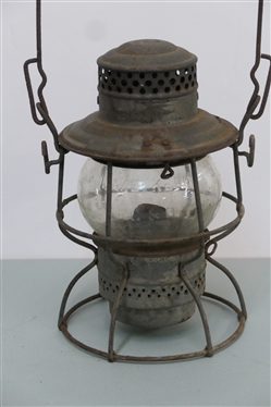 The Adams & Westlake Co. C&O (Chesapeake & Ohio) Railroad Lantern - Acid Etched C&O Globe Embossed Adlake Kero Macbeth - Original Burner - Lantern Measures 9 1/2 Tall