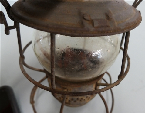 The Adams & Westlake Co. C&O (Chesapeake & Ohio) Railroad Lantern - Acid Etched C&O Globe Embossed Adlake Kero Macbeth - Original Burner - Lantern Measures 9 1/2 Tall