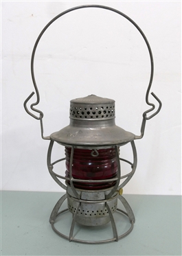 N.P. Northern Pacific Railroad Dressel - Arlington, NJ Lantern - Red Globe - Lantern Measures 9 Tall 